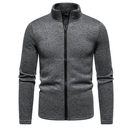 Men’s Fleece Texture Full Zip Casual Jacket