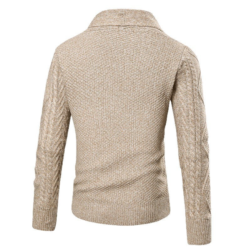 Men’s Cable Knit Shawl Collar Cardigan