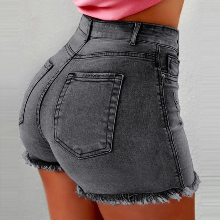 Ripped Denim Micro Shorts: Super Short Skinny Mini Shorts