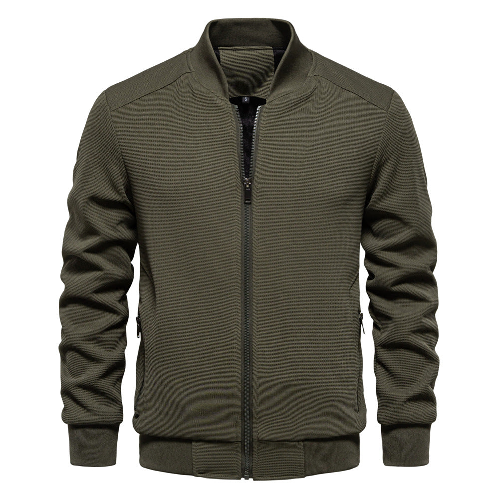 Men’s Textured Full Zipper Knit Jacket