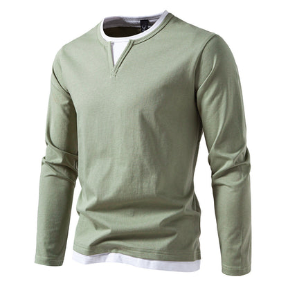 Cevori Long-Sleeve V-Neck Shirt with Layering Details