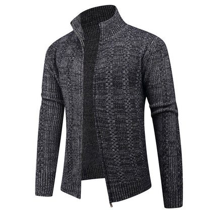 Cevori High Collar Textured Cardigan