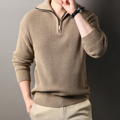 Cevori Knit Style Structured Half Zip Jumper