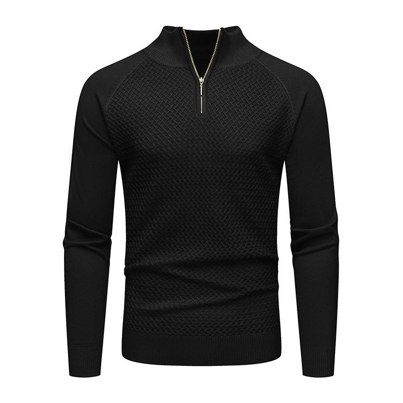 Men’s Cable Diamond Knit Quarter Zip Sweater