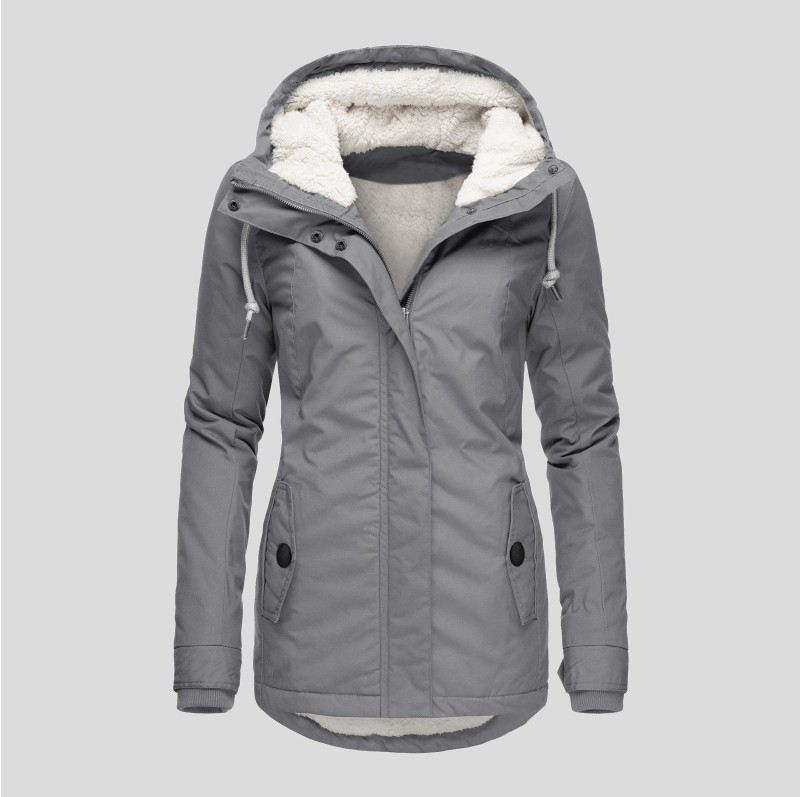 Warm Fleece Hooded Women's Coat