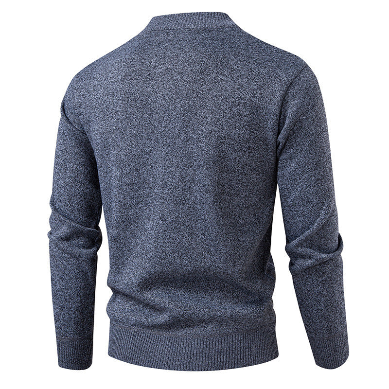 Men’s Argyle Pattern Mock Neck Cardigan