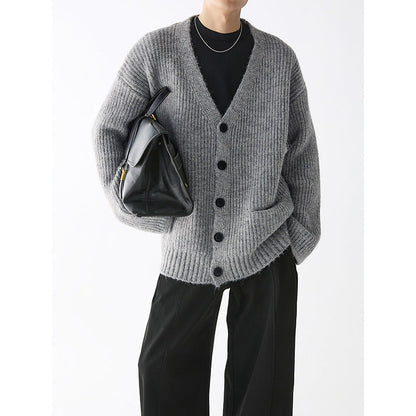 Men’s Oversized Textured Knit Cardigan