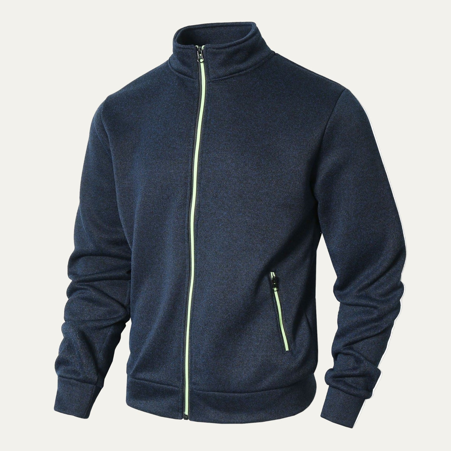 Men’s Stand Collar Track Jacket with Contrast Zip