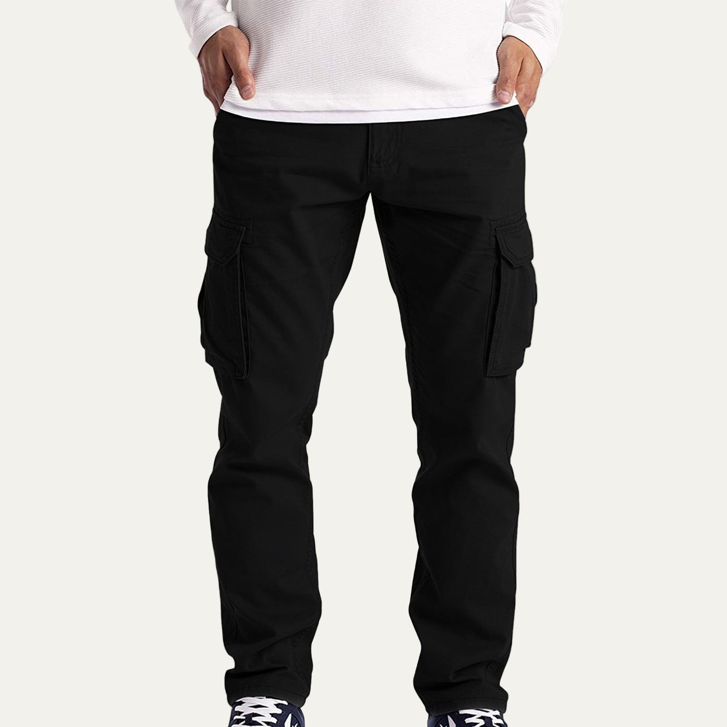 Men’s Relaxed Fit Cargo Pants with Utility Flap Pockets
