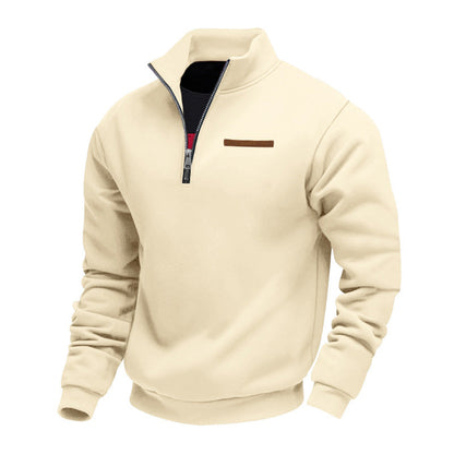 Men’s Quarter Zip Pullover with High Collar