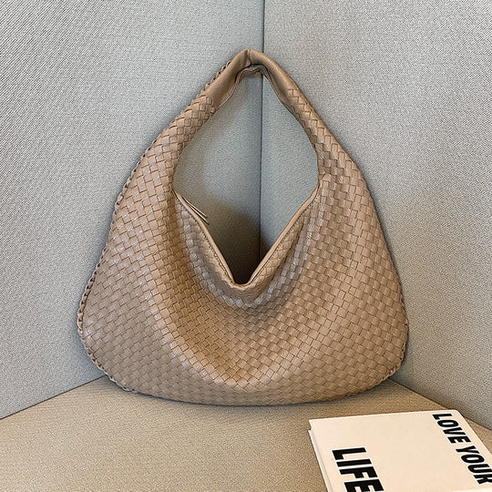 Red Valentina Woven Shopping Bag