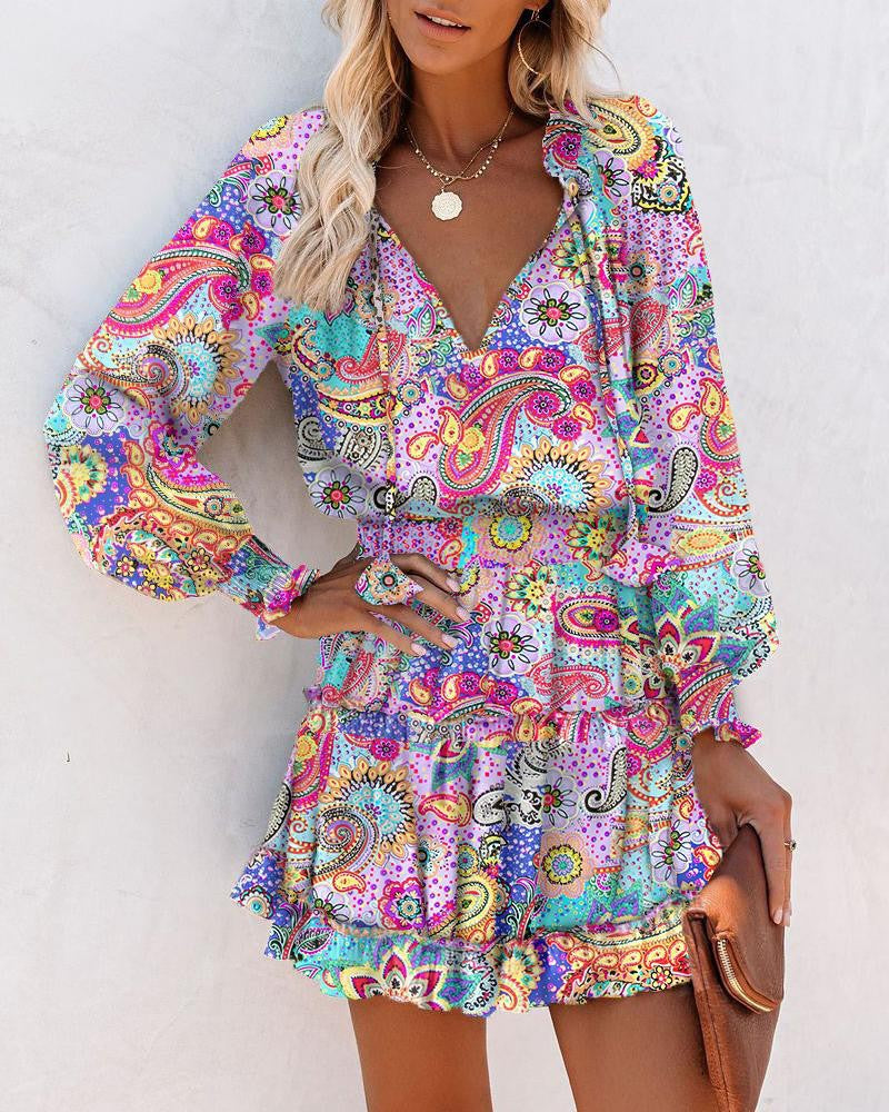 Bright Floral Fit Mini Dress for Women