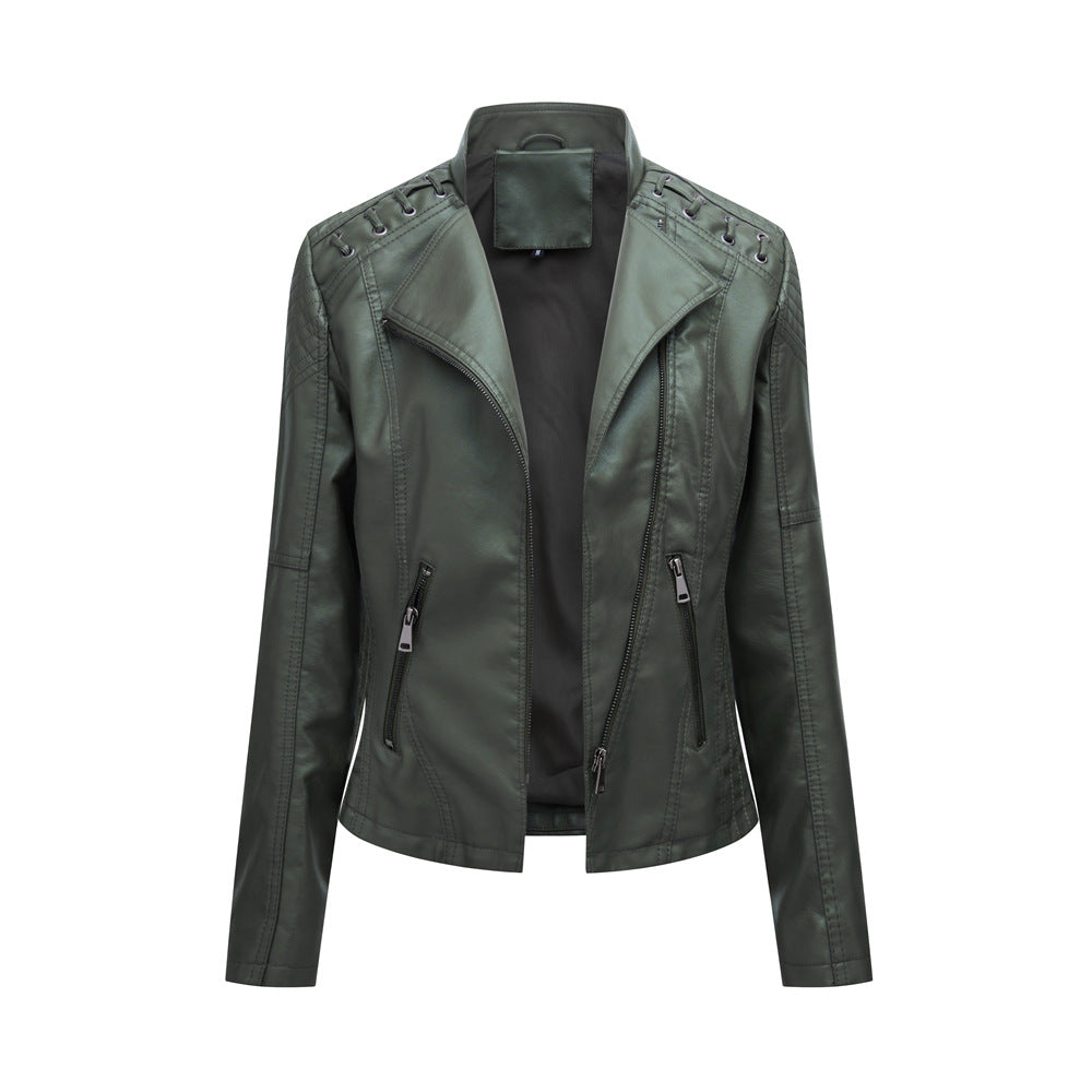 Stylish Faux Leather Women's Jacket for Daily Wear