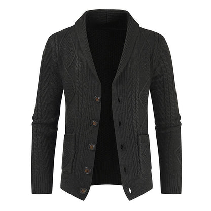 Men’s Cable Knit Shawl Collar Cardigan