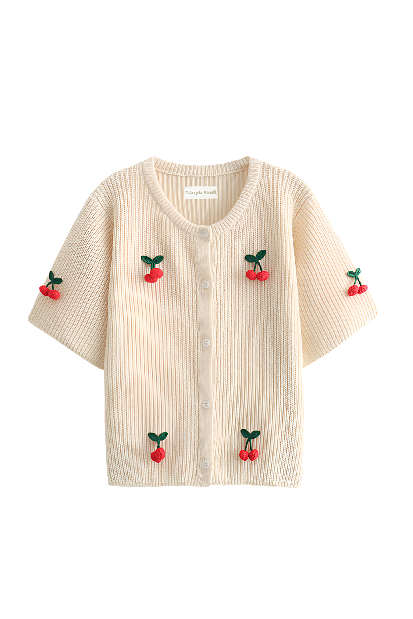 Soft Women's Knitted Cardigan with Cute Cherry Design - BritishElegance