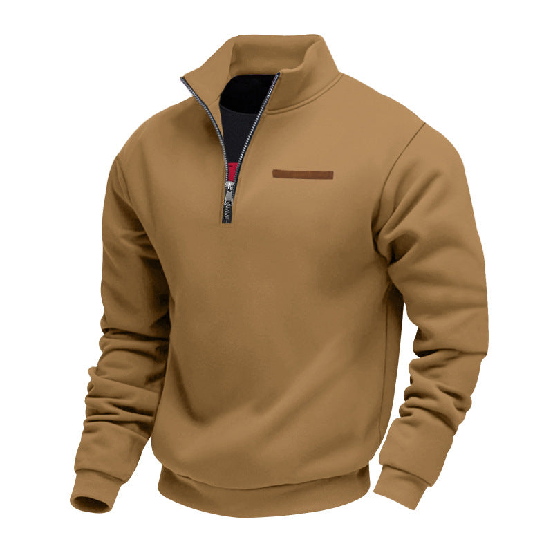 Men’s Quarter Zip Pullover with High Collar