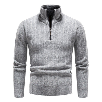 Men’s Textured Stand-Up Collar Sweater