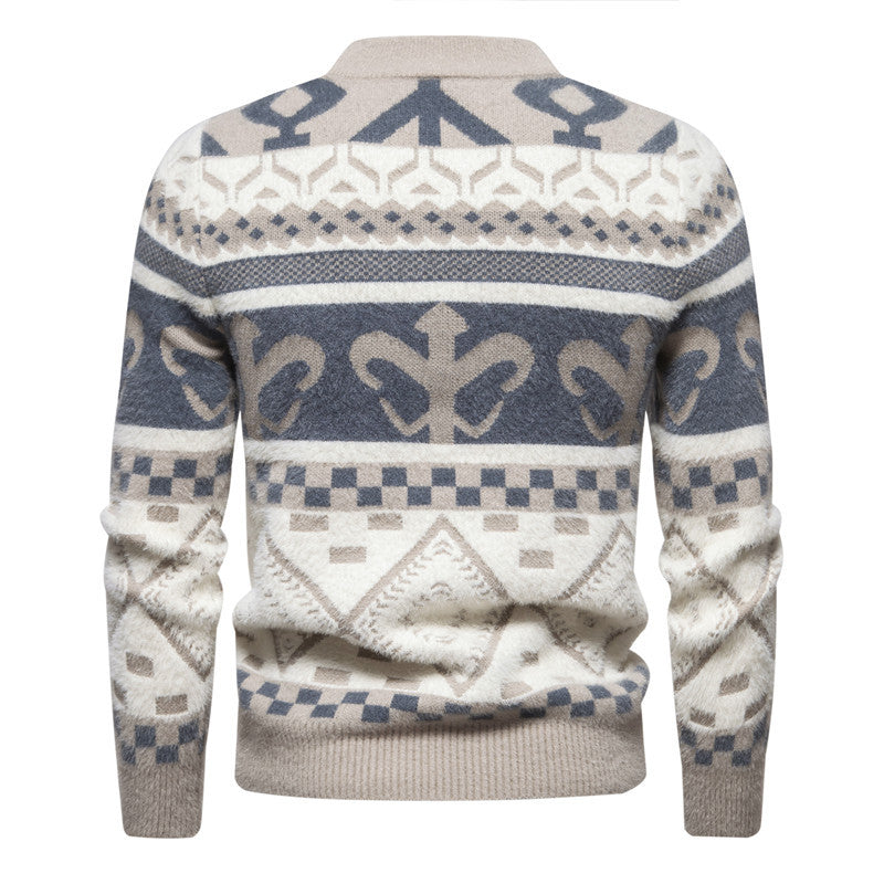 Cevori High Collar Style Modern Cable Knitted Jumper