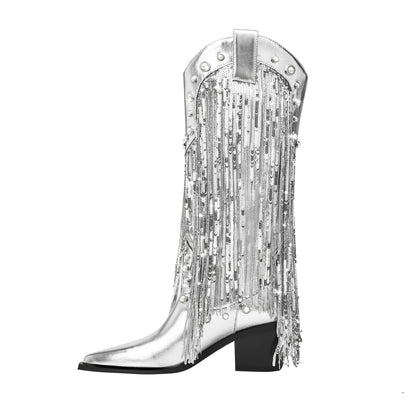 Western Fringed Ankle Boots for Women - BritishElegance