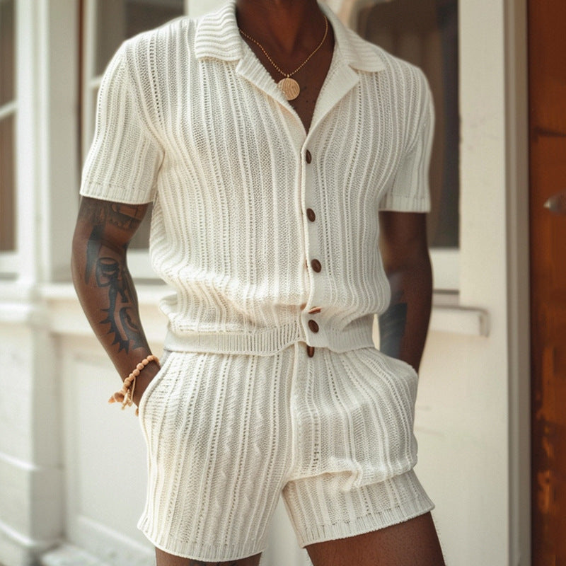 Men's Lightweight Summer Shirt and Shorts Set - BritishElegance
