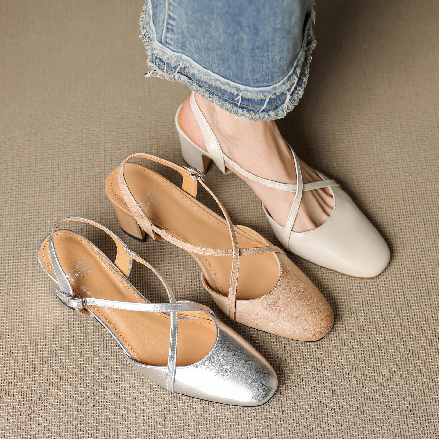 Blenza Genuine Leather Slingbacks