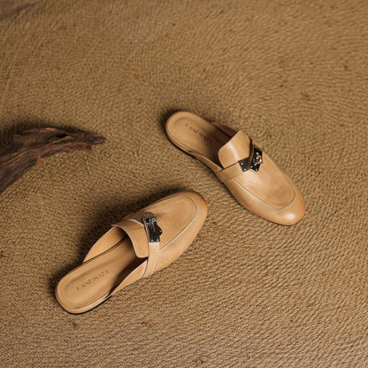 Carla Genuine Leather Mules
