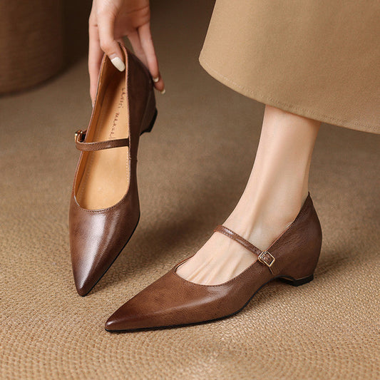 Velma Genuine Leather Heels