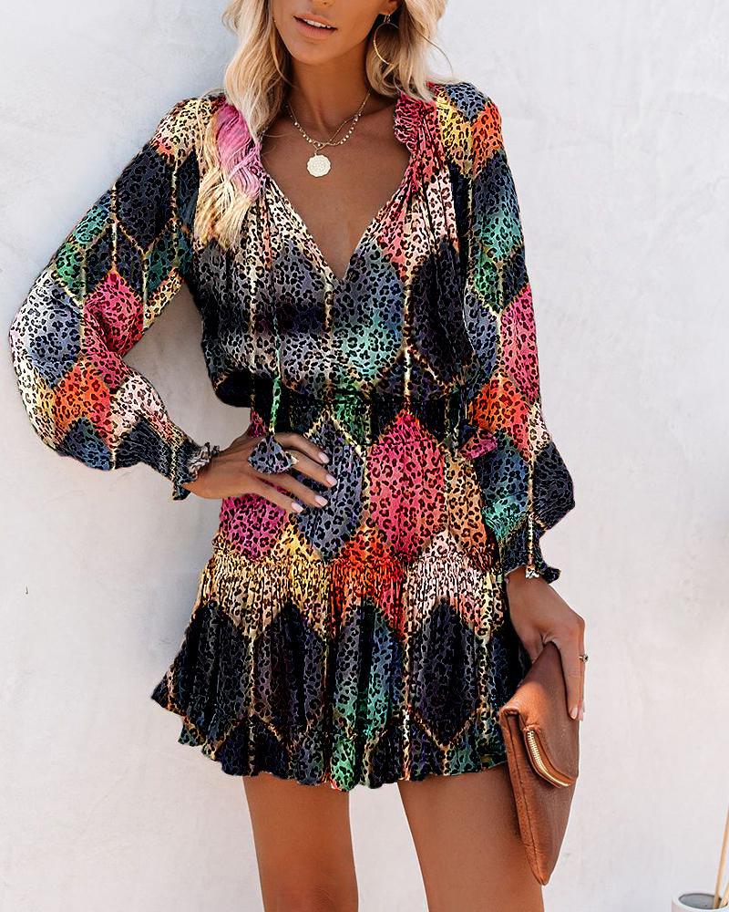 Bright Floral Fit Mini Dress for Women