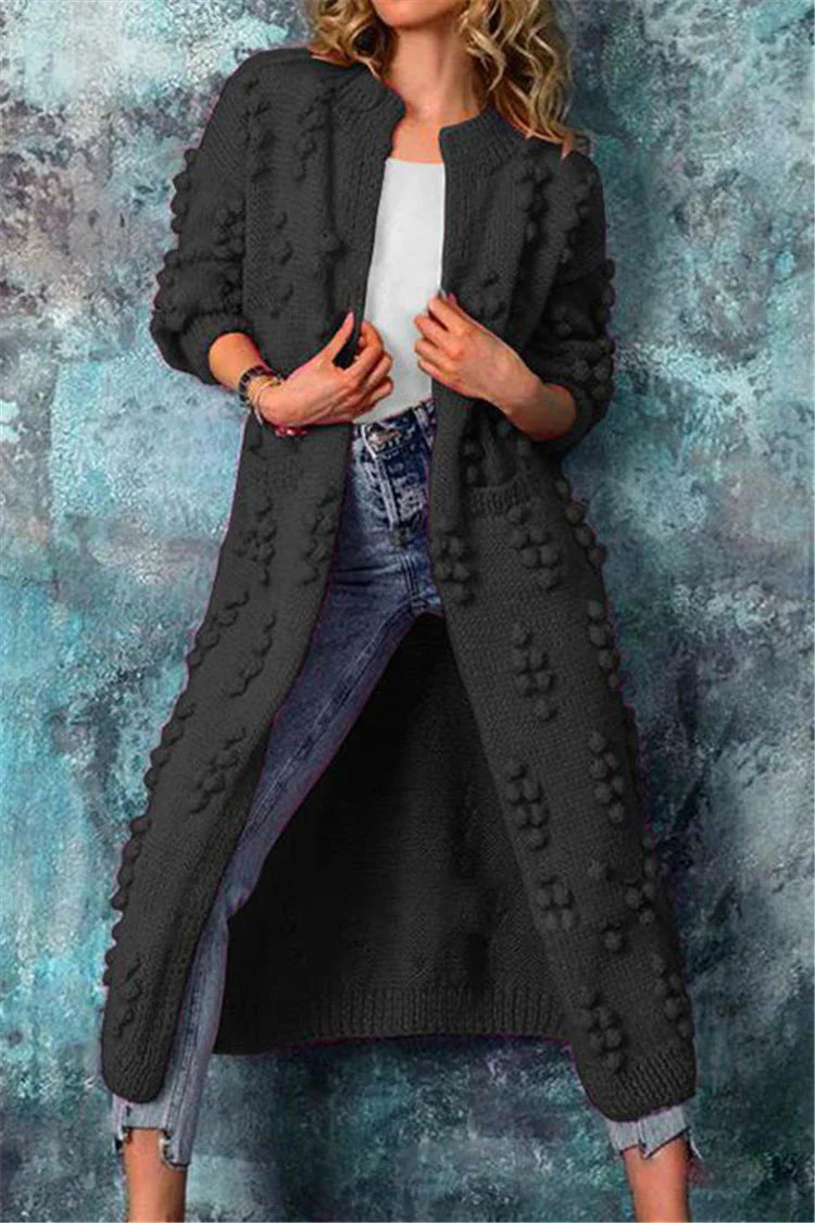 Cozy Oversized Open Front Women's Cardigan Sweater - BritishElegance
