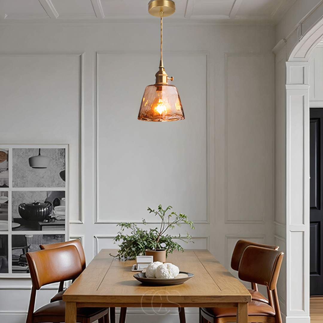 Vintage Glass Hanging Lamp - Soft Warm Lighting - BritishElegance
