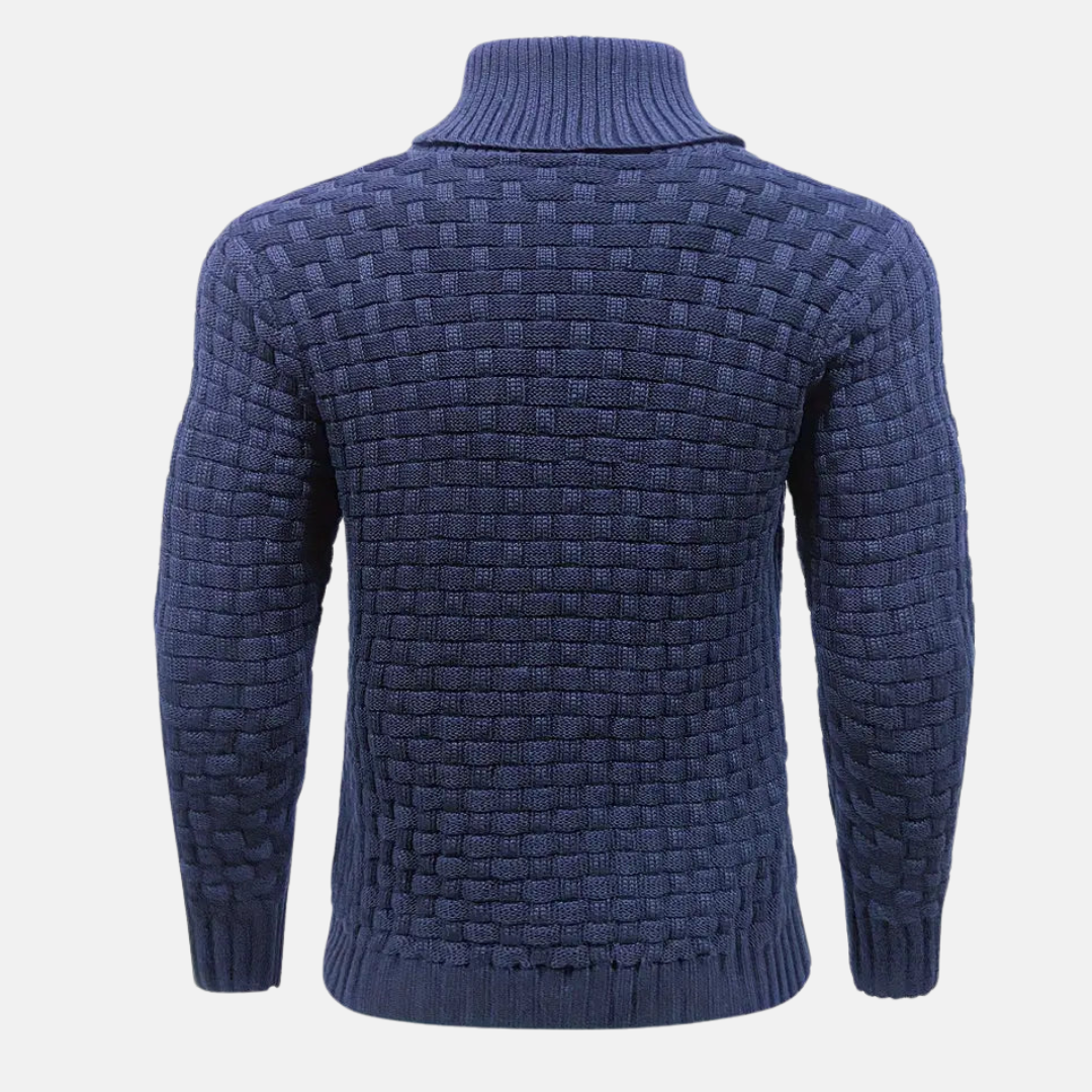 Men’s Basketweave Collar Sweater
