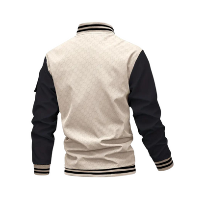 Men’s Contrast Sleeve Patterned Bomber Jacket