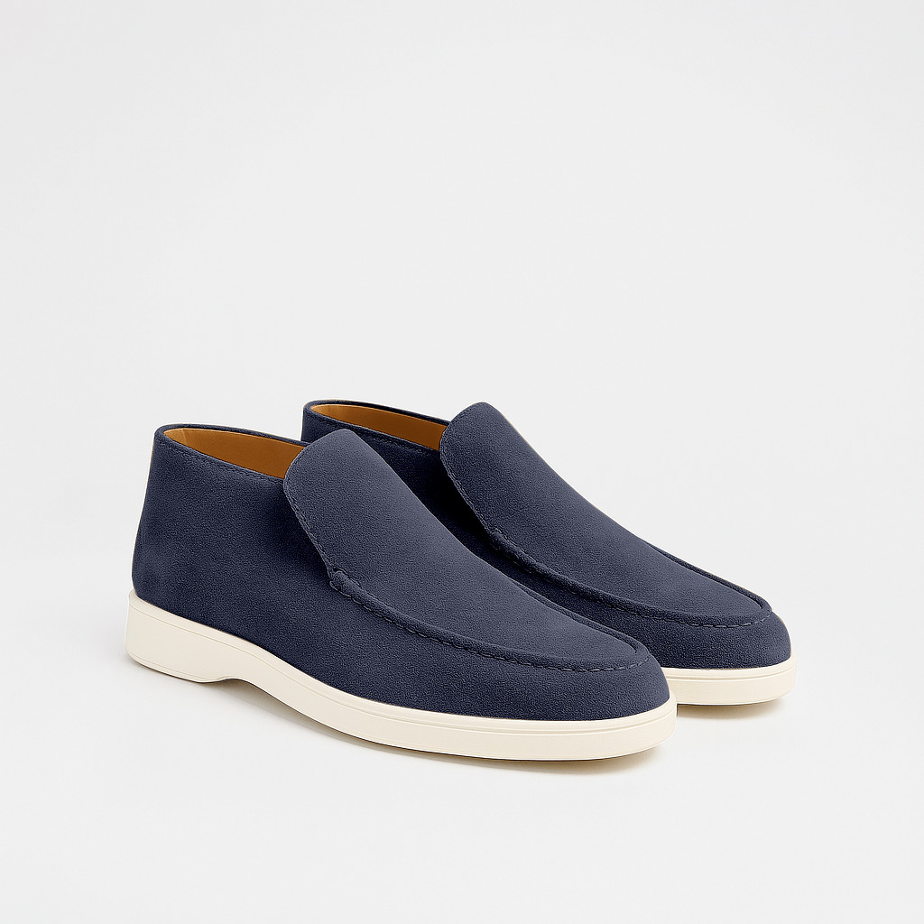 Men’s Minimal Suede Moc Toe Slip On Chukka