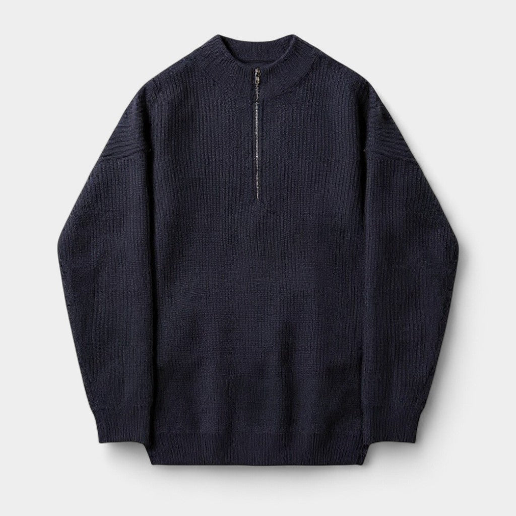 Old Monarchy | Men’s Half-Zip High Collar Sweater – Refined Warmth, Modern Ease