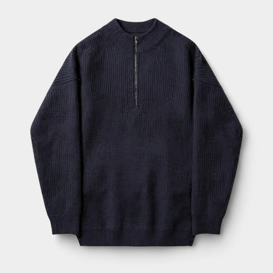 Old Monarchy | Men’s Half-Zip High Collar Sweater – Refined Warmth, Modern Ease