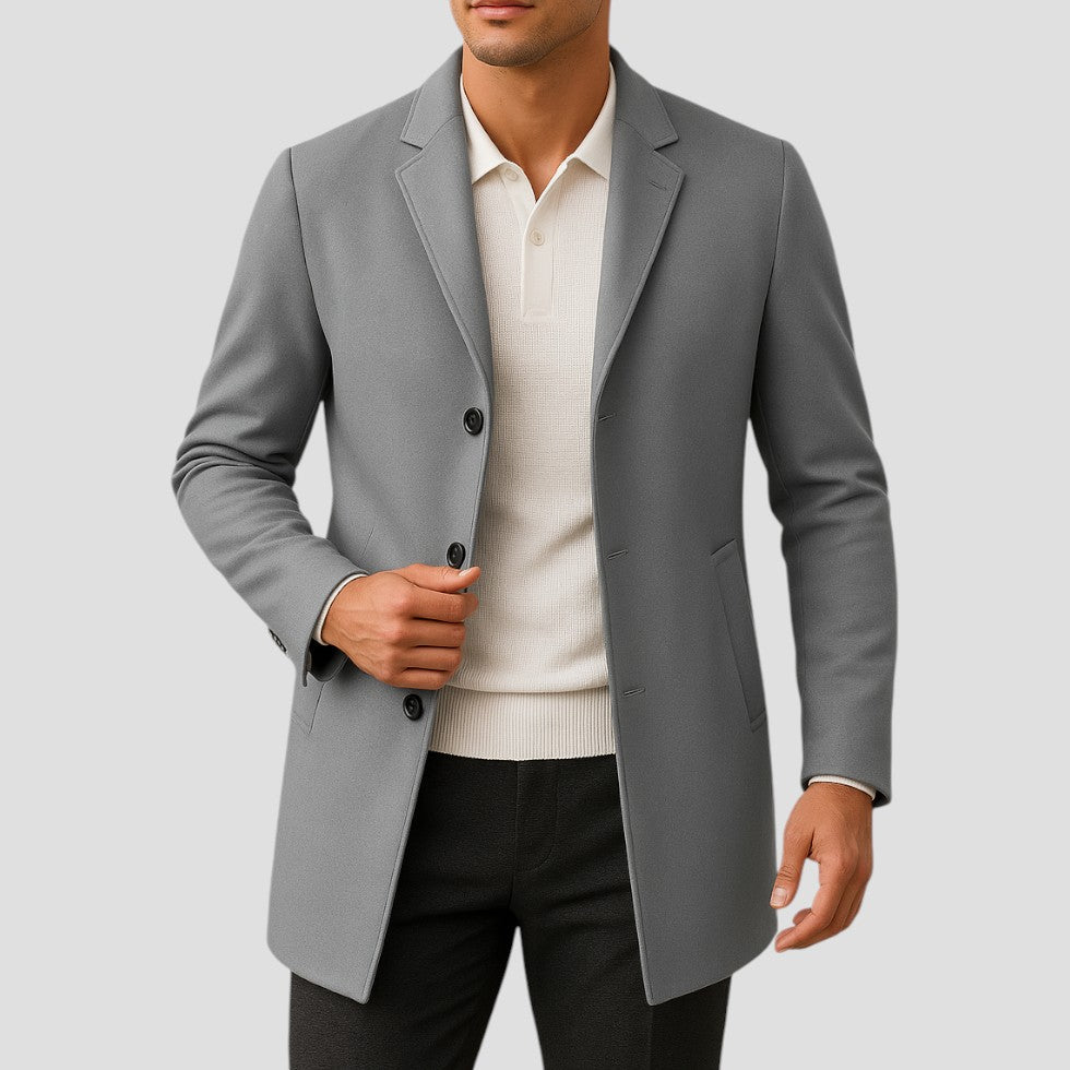 Men’s Tailored Single-Breasted Overcoat