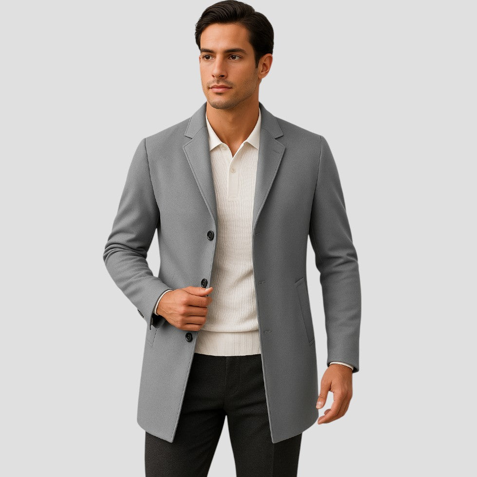 Men’s Tailored Single-Breasted Overcoat