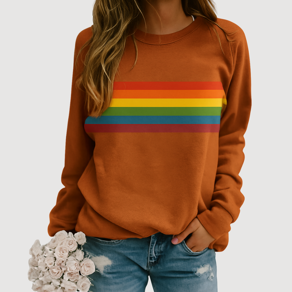 Comfy Vintage Striped Sweatshirt – Loose Fit Design