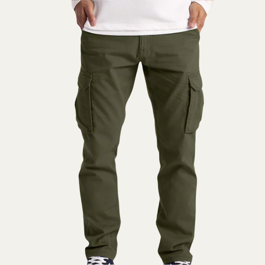 Men’s Relaxed Fit Cargo Pants with Utility Flap Pockets