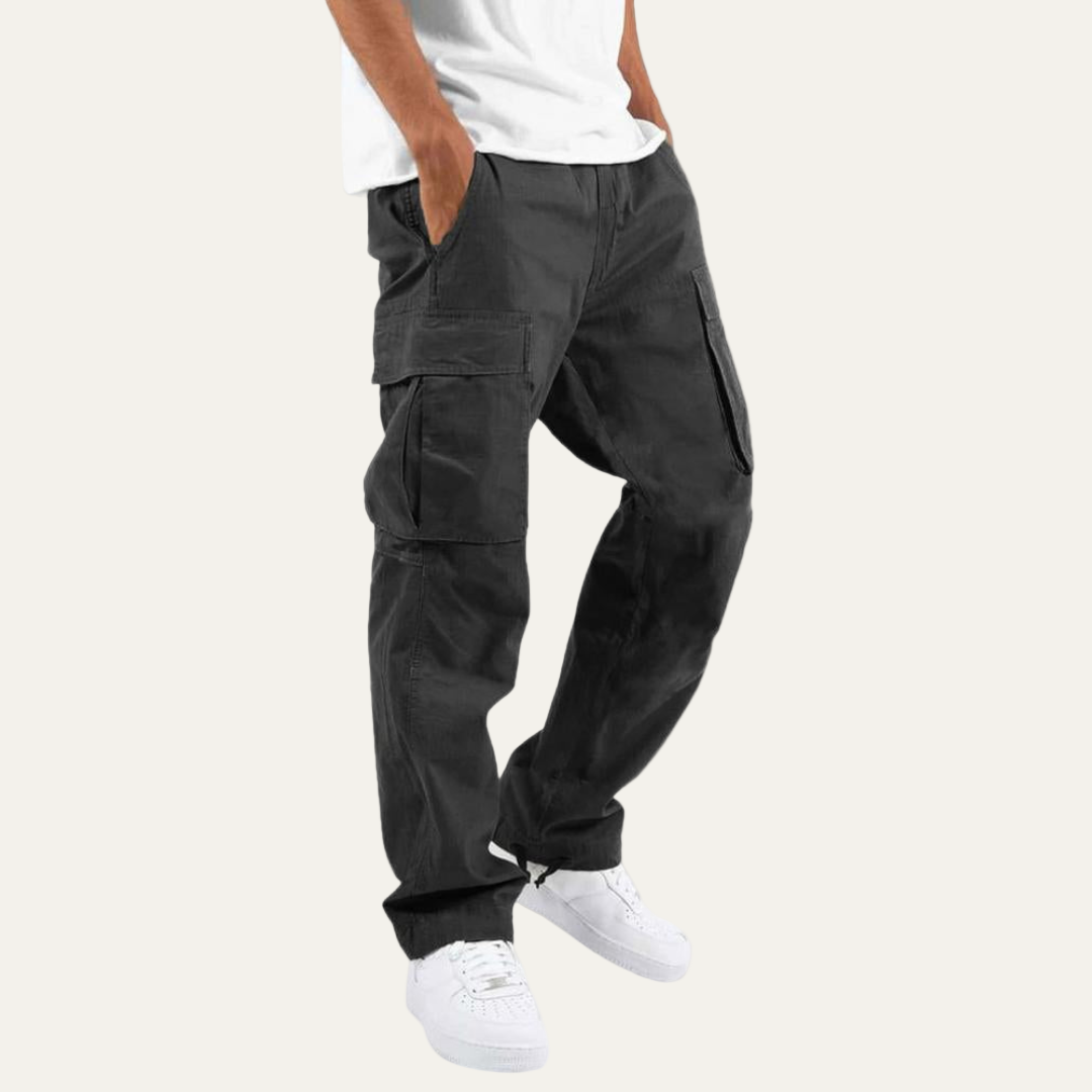 Men’s Loose Fit Cargo Pants with Deep Flap Pockets