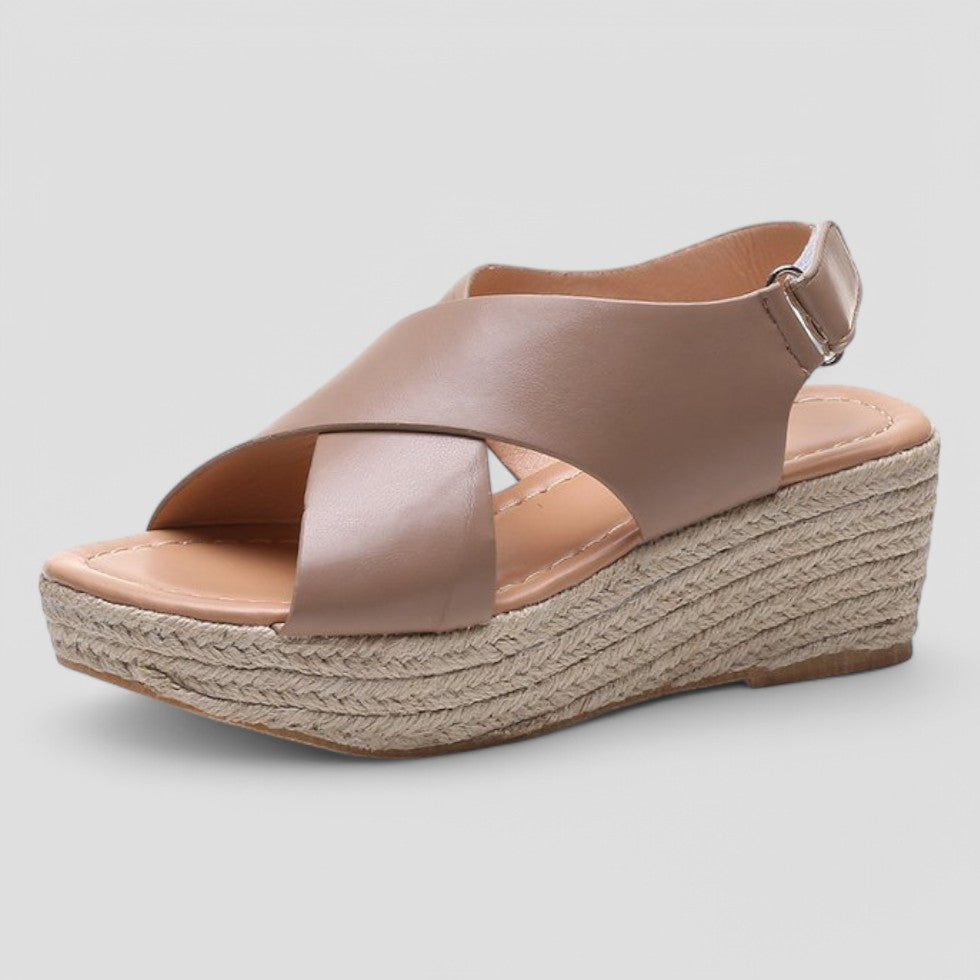 Orthopaedic Wedge Sandals with Stylish Cross Strap