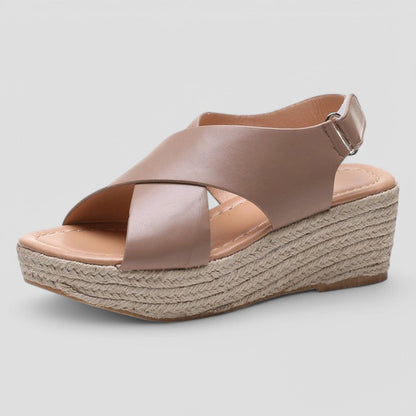 Orthopaedic Wedge Sandals with Stylish Cross Strap