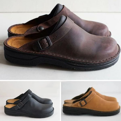Orthopedic leather clogs