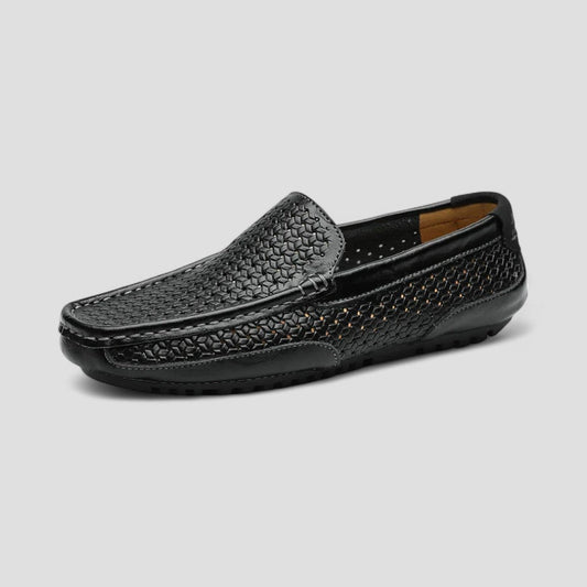 Men’s Woven Leather Driving Loafers