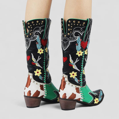 Orthopedic Embroidered Western Cowboy Boots for Women