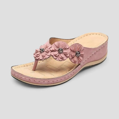 Orthopedic Flower Embellished Summer Thong Sandals