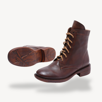 Women’s Genuine Leather Lace-Up Ankle Boots