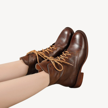 Women’s Genuine Leather Lace-Up Ankle Boots