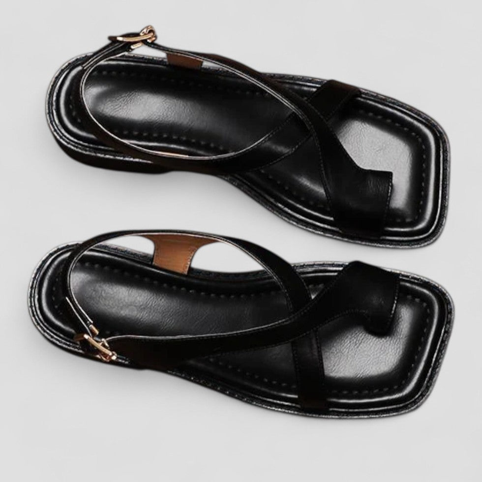 Orthopedic Leather Cross Strap Sandals for Women