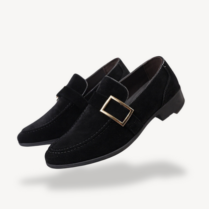 Men’s Suede Buckle Dress Loafers